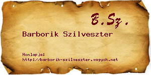 Barborik Szilveszter névjegykártya